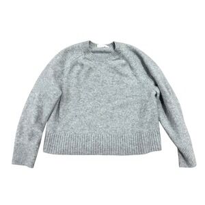 Everlane 100 Cashmere Boxy Crop Crew Neck Sweater Gray Large Luxe Minimalist